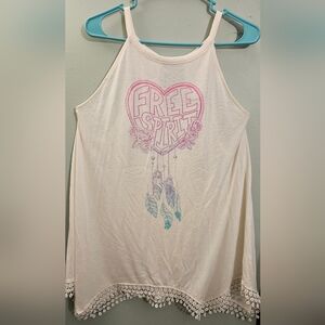 Cotton Graphic Tank Top - Pink & Teal
